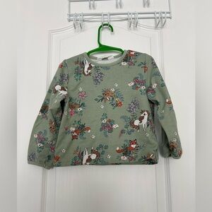 Kids Sage Green Animal Print Long Sleeve Top